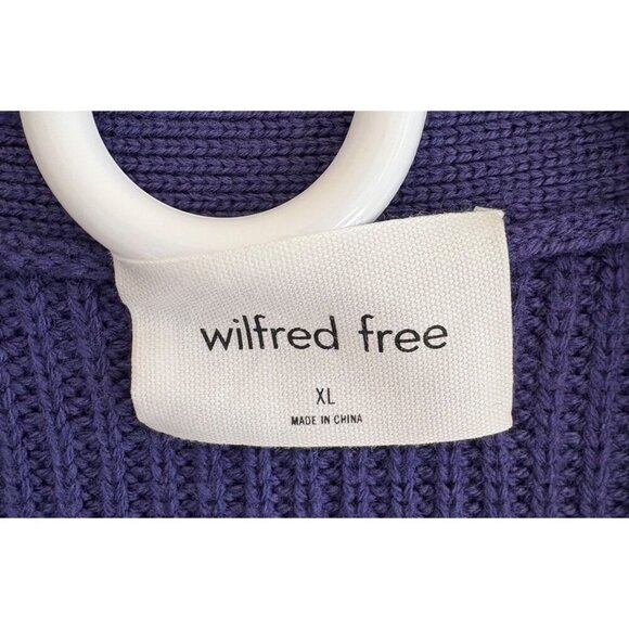 Aritzia Wilfred Free Unwind Cozy Open Front Wool Chunky Cardigan Purple Size XL - Picture 6 of 13